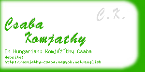 csaba komjathy business card